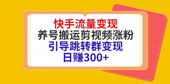 快手流量变现，养号搬运剪视频涨粉，引导跳转群变现日赚300+-温馨分享网