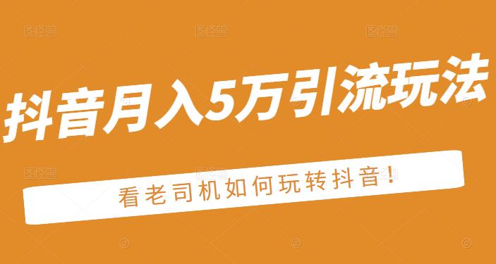 老古董·抖音月入5万引流玩法，看看老司机如何玩转抖音(附赠：抖音另类引流思路)-温馨分享网