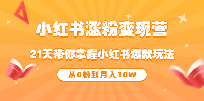《小红书涨粉变现营》21天带你掌握小红书爆款玩法 从0粉到月入10W-温馨分享网