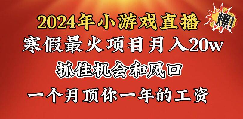 2024年寒假爆火项目，小游戏直播月入20w+，学会了之后你将翻身-温馨分享网