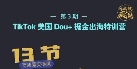 TikTok美国Dou+掘金出海特训营，美国dou+成功投放95%-温馨分享网