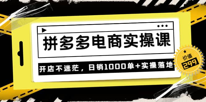 《拼多多电商实操课》开店不迷茫，日销1000单+实操落地（价值299元）-温馨分享网