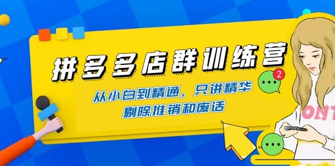 拼多多店群训练营：从小白到精通，只讲精华，剔除推销和废话-温馨分享网