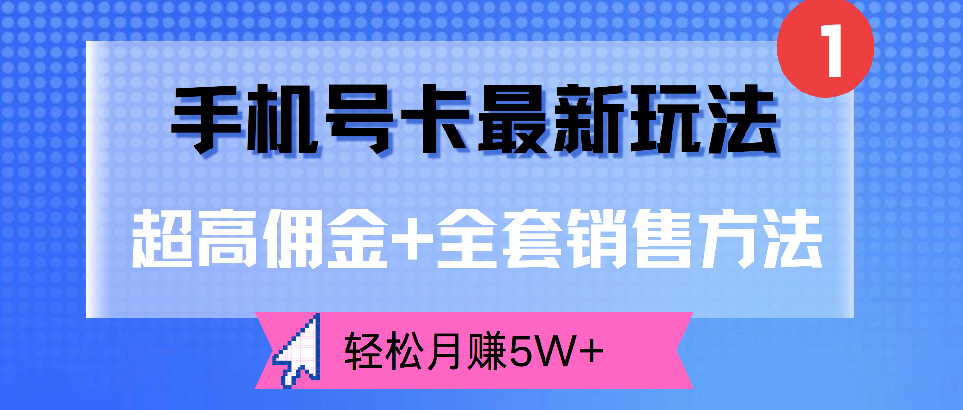 超高佣金+全套销售方法，手机号卡最新玩法，轻松月赚5W+-温馨分享网