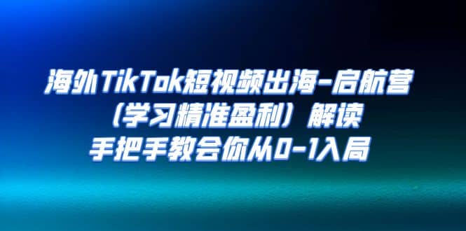 海外TikTok短视频出海-启航营（学习精准盈利）解读，手把手教会你从0-1入局-温馨分享网
