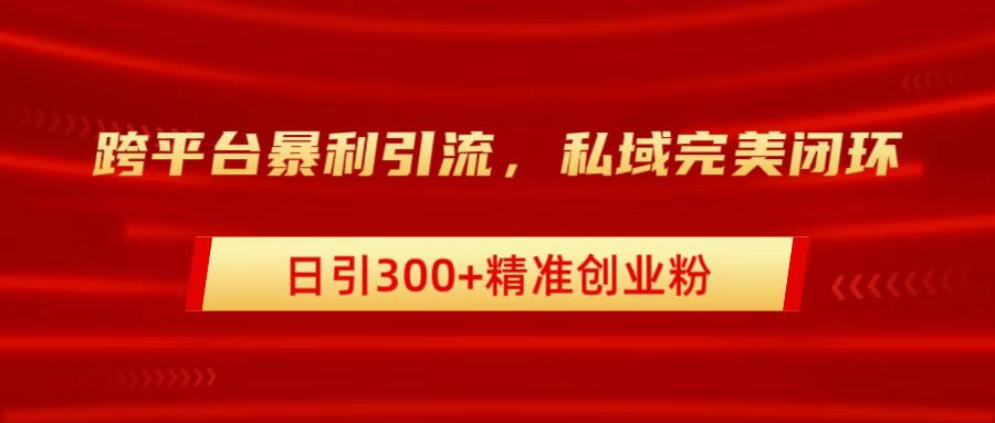 跨平台暴力引流，私域完美闭环，日引300+精准创业粉-温馨分享网