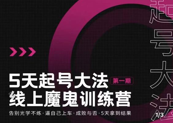 五天起号魔鬼训练营，告别光学不练，逼自己上车，成败与否，5天拿到结果-温馨分享网