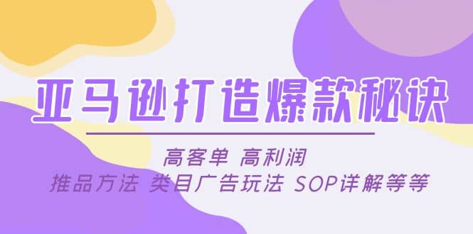 亚马逊打造爆款秘诀：高客单 高利润 推品方法 类目广告玩法 SOP详解等等-温馨分享网