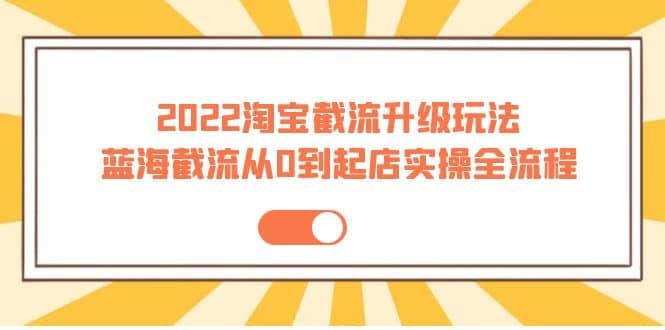 2022淘宝截流升级玩法：蓝海截流从0到起店实操全流程 价值千元-温馨分享网