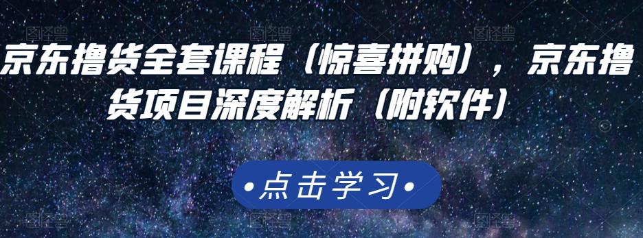 京东撸货全套课程（惊喜拼购），京东撸货项目深度解析（附软件）-温馨分享网