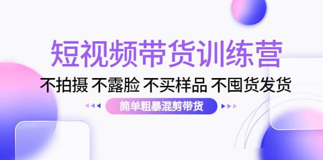 短视频带货训练营：不拍摄 不露脸 不买样品 不囤货发货 简单粗暴混剪带货-温馨分享网