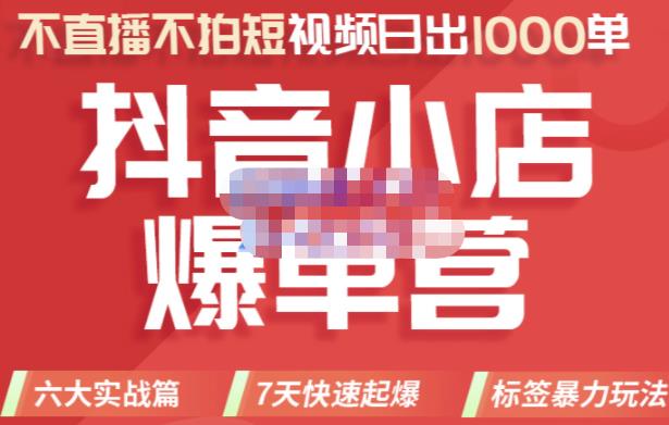 2022年抖音小店爆单营，不直播、不拍短视频、日出1000单，暴力玩法-温馨分享网