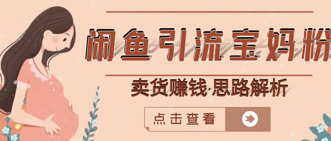闲鱼引流宝妈粉+卖货赚钱一个月收益30000+（实操视频教程）-温馨分享网