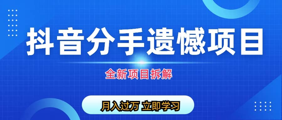 自媒体抖音分手遗憾项目私域项目拆解-温馨分享网