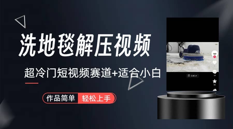超冷门抖音短视频赛道-清洗地毯解压视频-简单无脑怼作品（教程+素材）-温馨分享网
