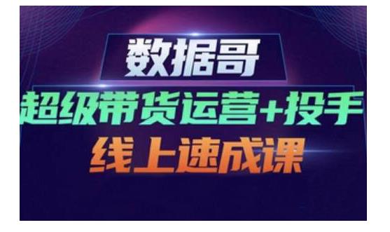 数据哥·超级带货运营+投手线上速成课，快速提升运营和熟悉学会投手技巧-温馨分享网