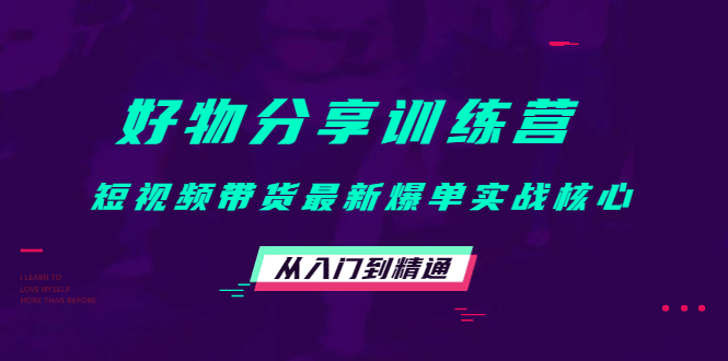好物分享训练营：短视频带货最新爆单实战核心，从入门到精通-温馨分享网