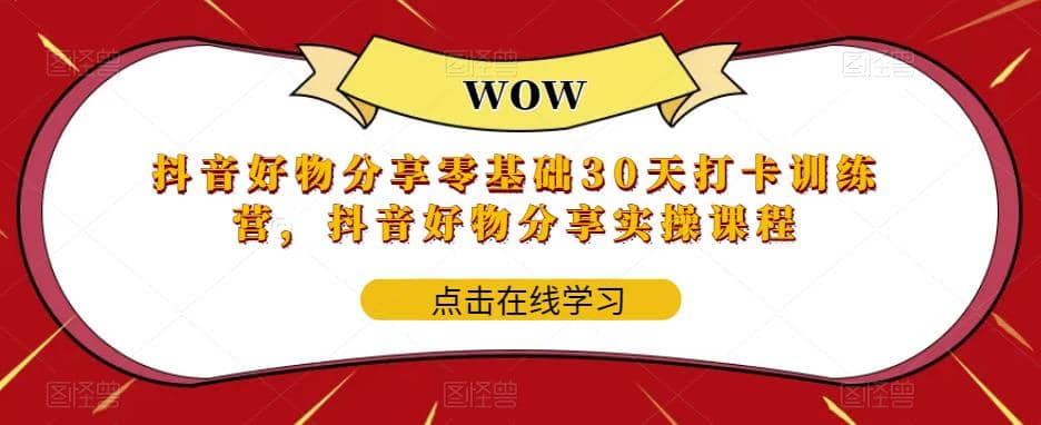 抖音好物分享0基础30天-打卡特训营，抖音好物分享实操课程-温馨分享网