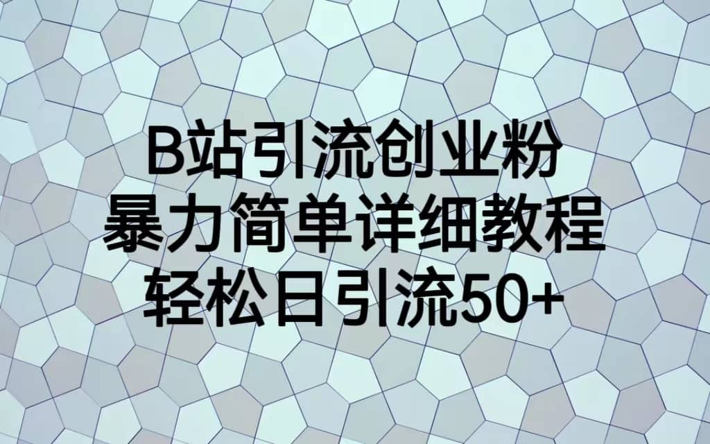 B站引流创业粉，暴力简单详细教程，轻松日引流50+-温馨分享网