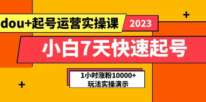 小白7天快速起号：dou+起号运营实操课，实战1小时涨粉10000+玩法演示-温馨分享网