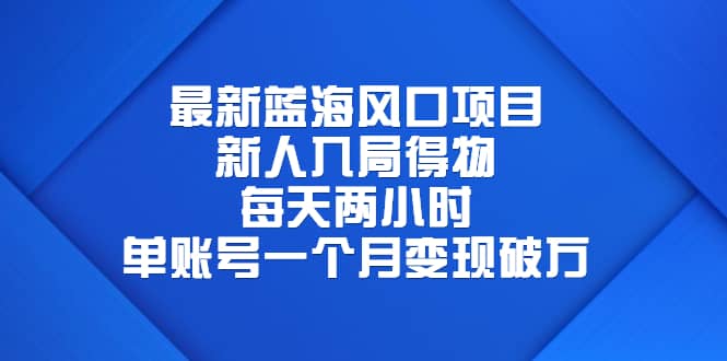 最新蓝海风口项目，新人入局得物，每天两小时，单账号一个月变现破万-温馨分享网