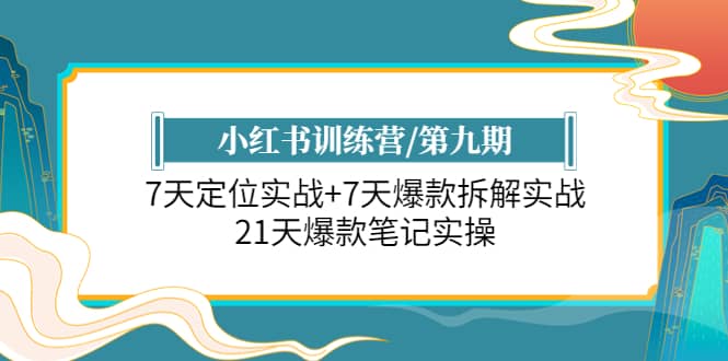 小红书训练营/第九期：7天定位实战+7天爆款拆解实战，21天爆款笔记实操-温馨分享网