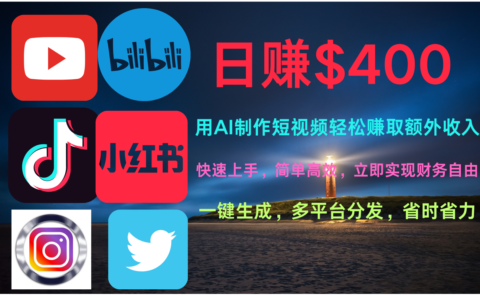 玩转全网视频平台，创造视频就能轻松赚取每天400美金-温馨分享网