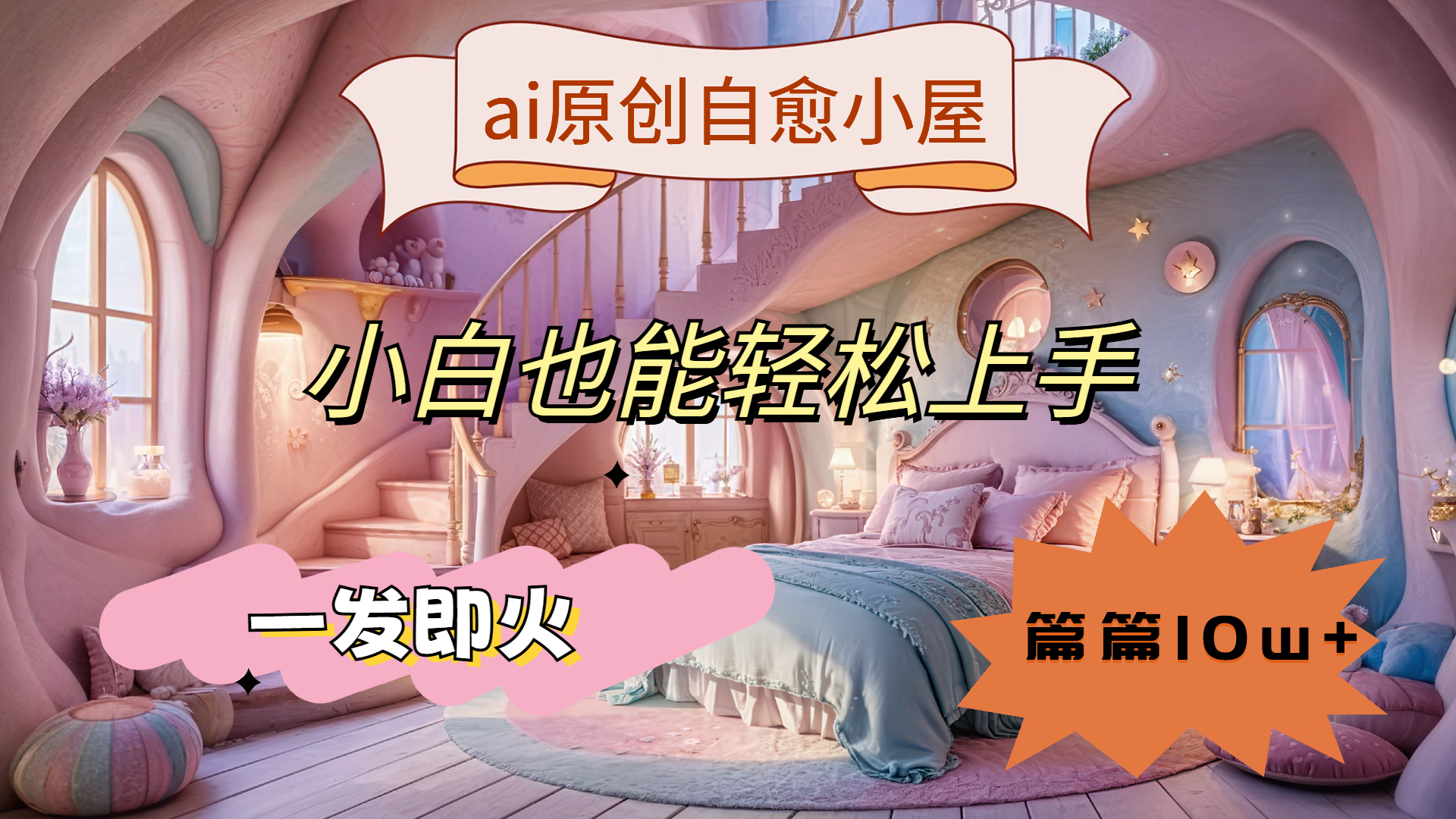 ai原创治愈小屋，小白也能轻松上手，一发即火，篇篇10w+-温馨分享网