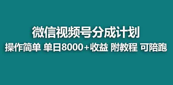 【蓝海项目】视频号分成计划最新玩法，单天收益8000+，附玩法教程，24年…-温馨分享网