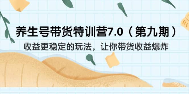 养生号带货特训营7.0（第九期）收益更稳定的玩法 让你带货收益爆炸（11节）-温馨分享网