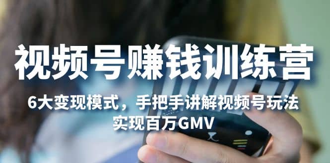视频号赚钱训练营：6大变现模式，对平台的各项功能详细讲解，实现百万GMV-温馨分享网