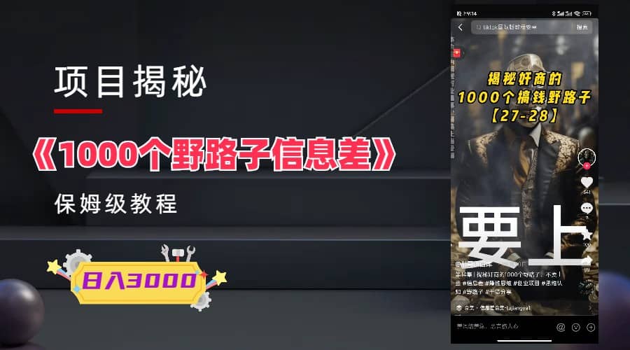 1000个野路子信息差保姆式教程-单日变现3000+的玩法解密-温馨分享网