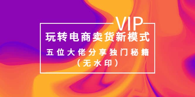 某收费培训：玩转电商卖货新模式，五位大佬分享独门秘籍（无水印）-温馨分享网
