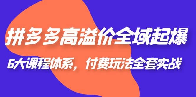 拼多多-高溢价 全域 起爆，6大课程体系，付费玩法全套实战-温馨分享网