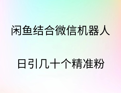 闲鱼结合微信机器人，日引几十个精准粉-温馨分享网