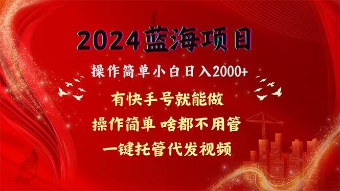 2024蓝海项目，网盘拉新，操作简单小白日入2000+，一键托管代发视频，…-温馨分享网