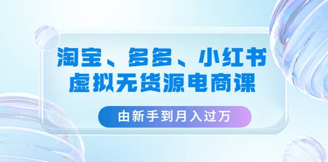 淘宝、多多、小红书-虚拟无货源电商课（3套课程）-温馨分享网