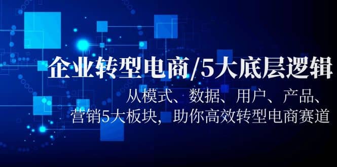 企业转型电商/5大底层逻辑，从模式 数据 用户 产品 营销5大板块，高效转型-温馨分享网