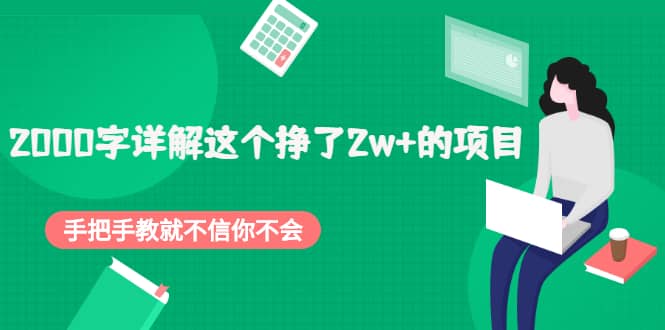 2000字详解这个挣了2w+的项目，手把手教就不信你不会【付费文章】-温馨分享网
