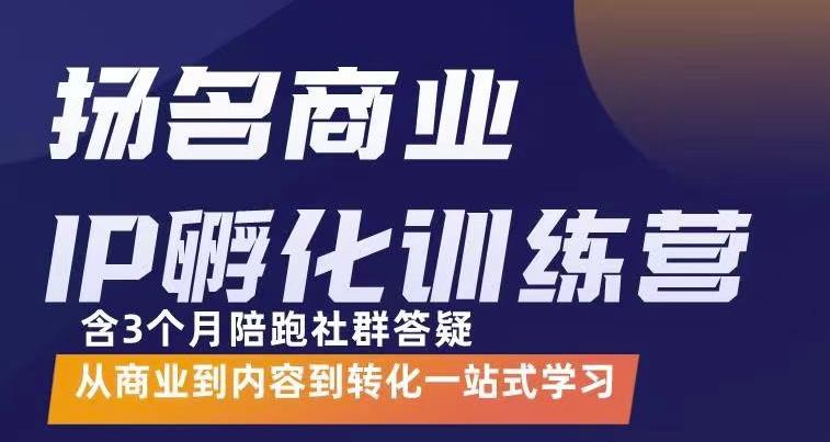 杨名商业IP孵化训练营，从商业到内容到转化一站式学 价值5980元-温馨分享网
