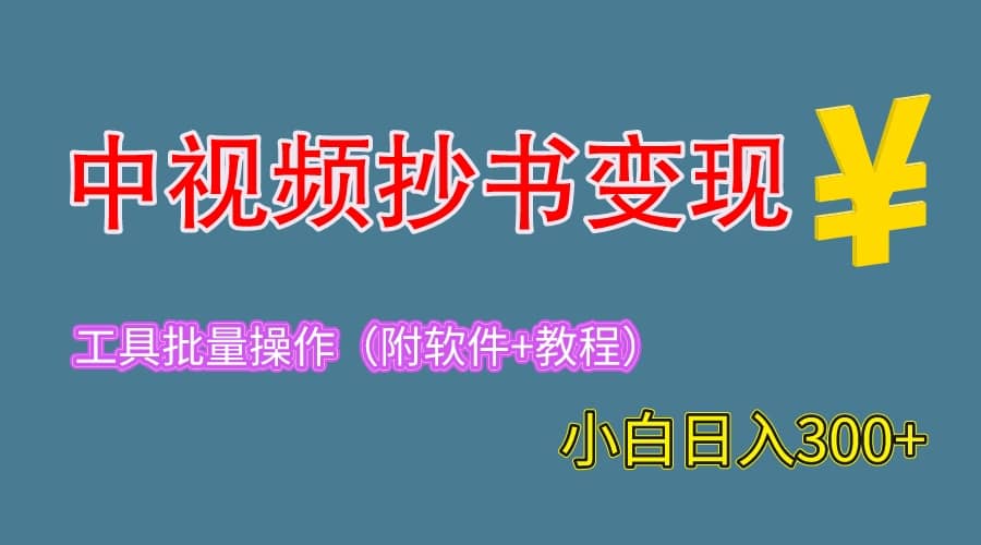 2023中视频抄书变现（附工具+教程），一天300+，特别适合新手操作的副业-温馨分享网
