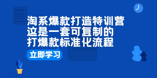 淘系爆款打造特训营：这是一套可复制的打爆款标准化流程-温馨分享网