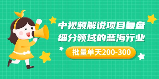 某付费文章：中视频解说项目复盘：细分领域的蓝海行业 批量单天200-300收益-温馨分享网