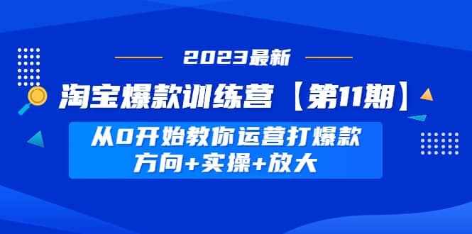 淘宝爆款训练营【第11期】 从0开始教你运营打爆款，方向+实操+放大-温馨分享网