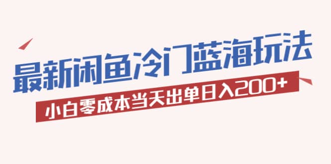 2023最新闲鱼冷门蓝海玩法，小白零成本当天出单日入200+-温馨分享网