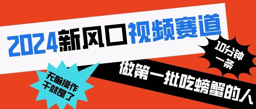 2024新风口视频赛道 做第一批吃螃蟹的人 10分钟一条原创视频 小白无脑操作1-温馨分享网