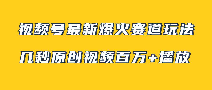 视频号最新爆火赛道玩法，几秒视频可达百万播放，小白即可操作（附素材）-温馨分享网