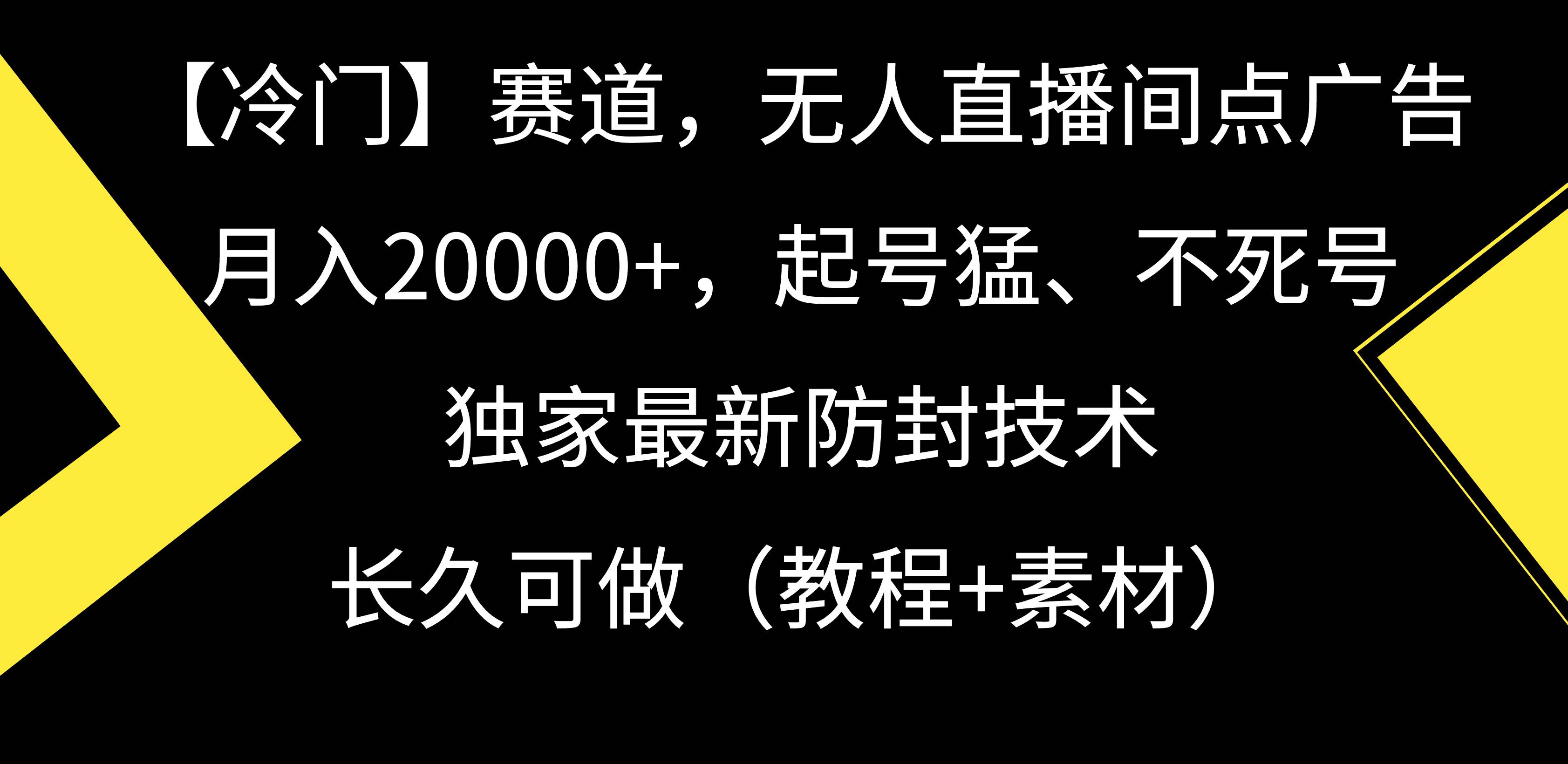 【冷门】赛道，无人直播间点广告，月入20000+，起号猛、不死号，独家最…-温馨分享网
