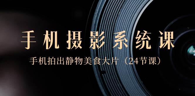 0基础-手机摄影系统课，手机拍出静物美食大片（24节课）-温馨分享网