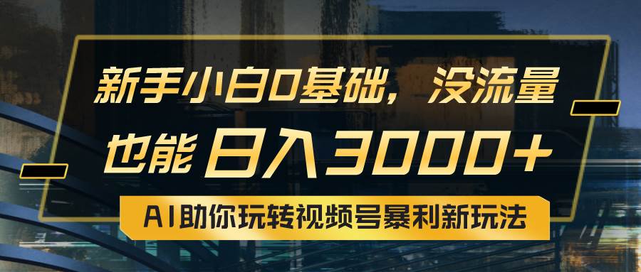 小白0基础，没流量也能日入3000+：AI助你玩转视频号暴利新玩法-温馨分享网